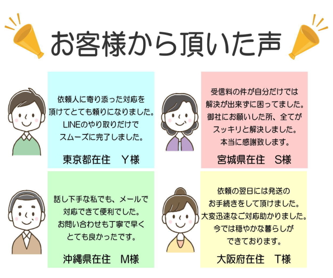 お客様から頂いた声